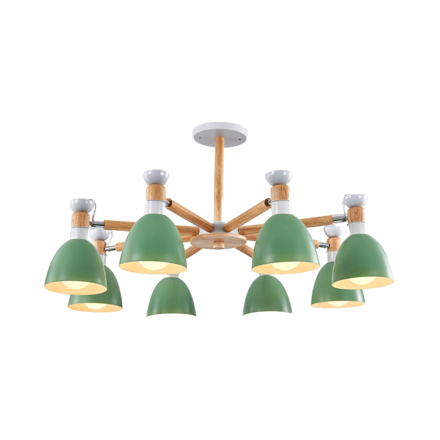 Rotatable Metal Bowl Chandelier Shop Kindergarten Macaron Stylish Hanging Light Clearhalo 'Ceiling Lights' 'Chandeliers' Lighting' options 55612