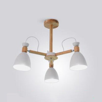 Metal Domed Hanging Light Rotatable Nordic Stylish Chandelier for Study Room Clearhalo 'Ceiling Lights' 'Chandeliers' Lighting' options 55614