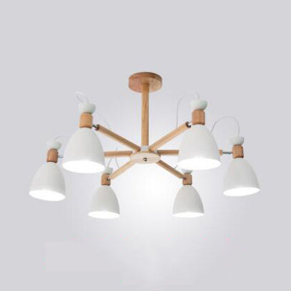 Metal Domed Hanging Light Rotatable Nordic Stylish Chandelier for Study Room Clearhalo 'Ceiling Lights' 'Chandeliers' Lighting' options 55615