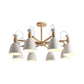 Metal Domed Hanging Light Rotatable Nordic Stylish Chandelier for Study Room 8 White Clearhalo 'Ceiling Lights' 'Chandeliers' Lighting' options 55617_46aab141-6511-4ddb-9532-12690d564eb1