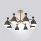 Metal Domed Hanging Light Rotatable Nordic Stylish Chandelier for Study Room 8 Grey Clearhalo 'Ceiling Lights' 'Chandeliers' Lighting' options 55622_0f21b454-9a52-47df-9113-24be196831ef
