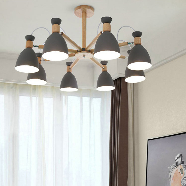 Metal Domed Hanging Light Rotatable Nordic Stylish Chandelier for Study Room Clearhalo 'Ceiling Lights' 'Chandeliers' Lighting' options 55623