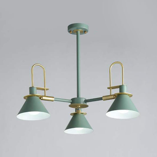 Macaron Loft Funnel Chandelier Metal Undertint Suspension Light for Nursing Room Clearhalo 'Ceiling Lights' 'Chandeliers' Lighting' options 55653