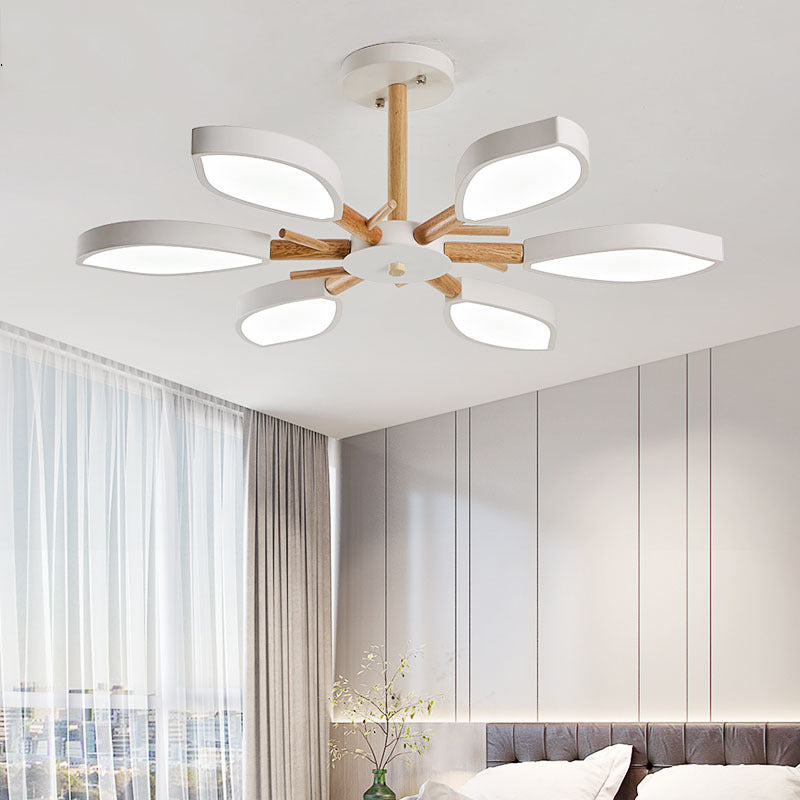 Nordic Style Macaron Style Chandelier Leaf Shade Acrylic Adult Hanging Light for Living Room Clearhalo 'Ceiling Lights' 'Chandeliers' Lighting' options 55671