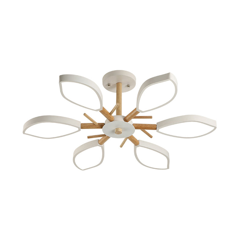 Nordic Style Macaron Style Chandelier Leaf Shade Acrylic Adult Hanging Light for Living Room Clearhalo 'Ceiling Lights' 'Chandeliers' Lighting' options 55672