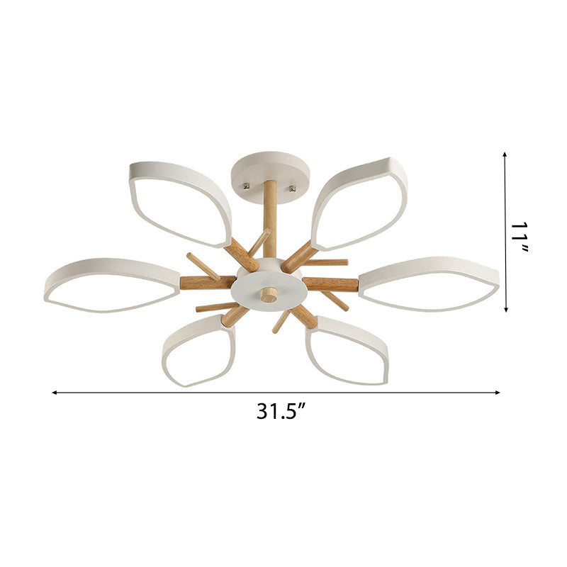 Nordic Style Macaron Style Chandelier Leaf Shade Acrylic Adult Hanging Light for Living Room Clearhalo 'Ceiling Lights' 'Chandeliers' Lighting' options 55673