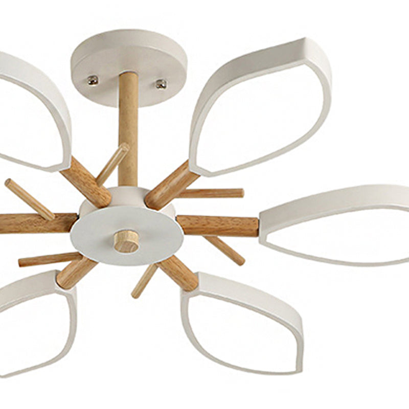 Nordic Style Macaron Style Chandelier Leaf Shade Acrylic Adult Hanging Light for Living Room Clearhalo 'Ceiling Lights' 'Chandeliers' Lighting' options 55674