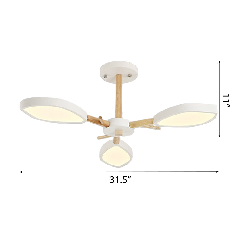 Nordic Style Macaron Style Chandelier Leaf Shade Acrylic Adult Hanging Light for Living Room Clearhalo 'Ceiling Lights' 'Chandeliers' Lighting' options 55678