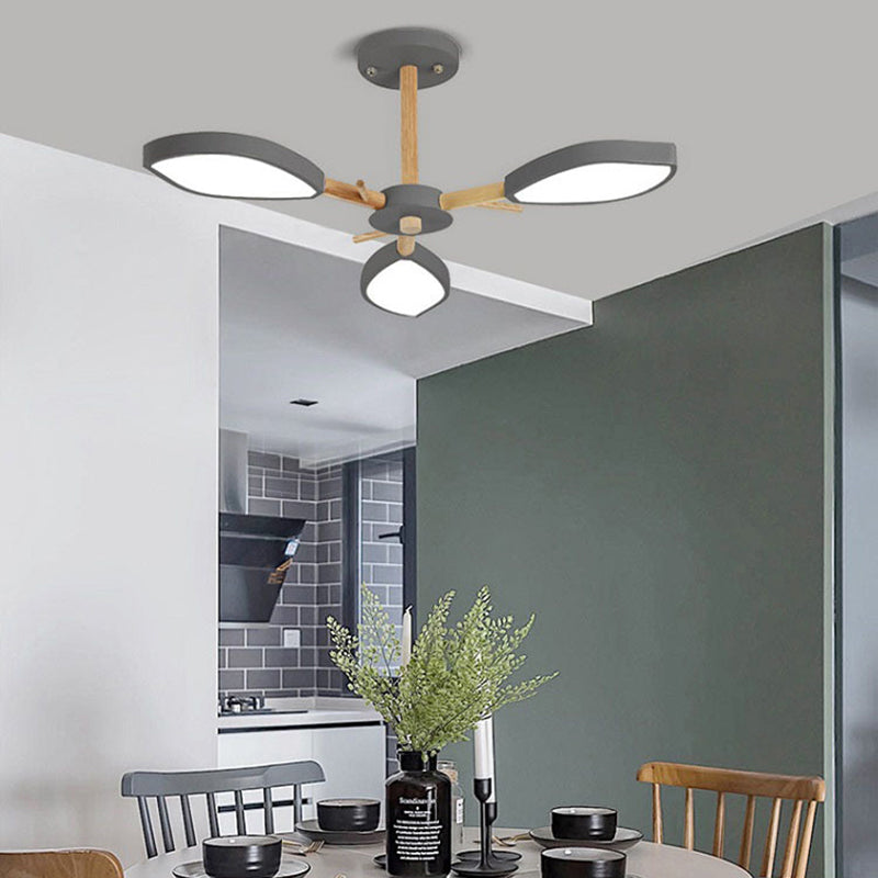 Nordic Style Macaron Style Chandelier Leaf Shade Acrylic Adult Hanging Light for Living Room Clearhalo 'Ceiling Lights' 'Chandeliers' Lighting' options 55681