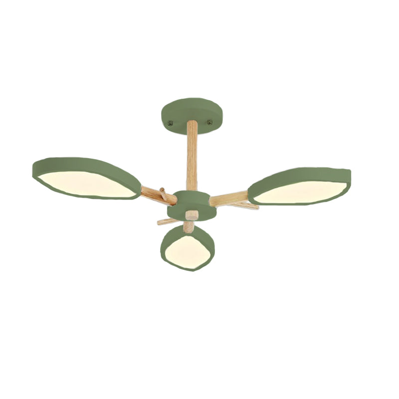 Nordic Style Macaron Style Chandelier Leaf Shade Acrylic Adult Hanging Light for Living Room Clearhalo 'Ceiling Lights' 'Chandeliers' Lighting' options 55684