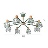 Cage Shade Ceiling Pendant Light Macaron Stylish Metal Hanging Light for Nursing Room Clearhalo 'Ceiling Lights' 'Chandeliers' Lighting' options 55695