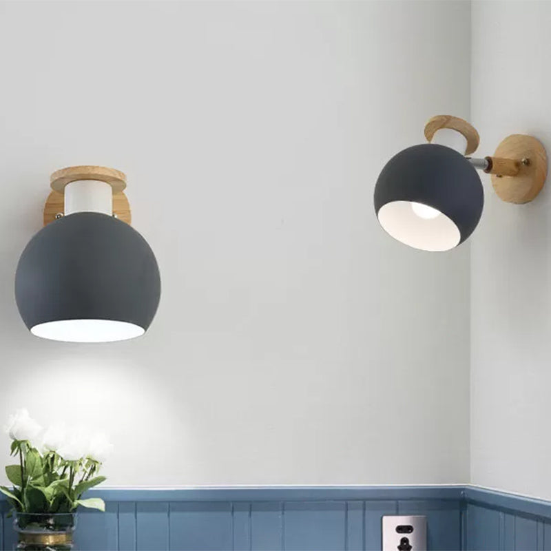 Circle Study Room Wall Sconce Metal Modern Style 1 Light Candy Colored Wall Light Clearhalo 'Wall Lamps & Sconces' 'Wall Lights' Lighting' 559279