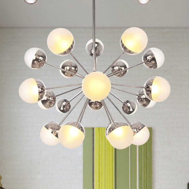 Globe Dining Room Semi Flush Mount White/Clear/Smoke Grey Glass 9/12/15 Lights Contemporary Semi Flush Light in Copper/Chrome/Gold Clearhalo 'Ceiling Lights' 'Close To Ceiling Lights' 'Close to ceiling' 'Glass shade' 'Glass' 'Semi-flushmount' Lighting' 559377