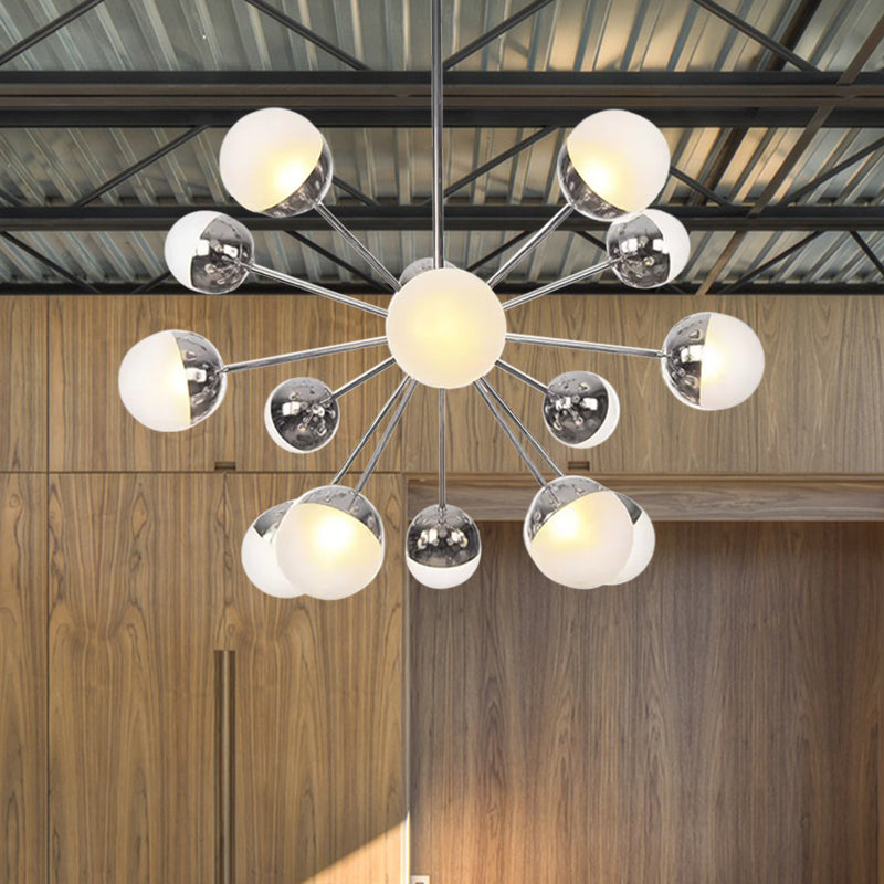 Globe Dining Room Semi Flush Mount White/Clear/Smoke Grey Glass 9/12/15 Lights Contemporary Semi Flush Light in Copper/Chrome/Gold Clearhalo 'Ceiling Lights' 'Close To Ceiling Lights' 'Close to ceiling' 'Glass shade' 'Glass' 'Semi-flushmount' Lighting' 559381