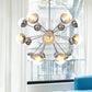 Globe Dining Room Semi Flush Mount White/Clear/Smoke Grey Glass 9/12/15 Lights Contemporary Semi Flush Light in Copper/Chrome/Gold 18 Chrome Clear Clearhalo 'Ceiling Lights' 'Close To Ceiling Lights' 'Close to ceiling' 'Glass shade' 'Glass' 'Semi-flushmount' Lighting' 559398