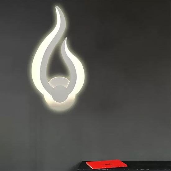 Creative Fire Shaped Wall Light Acrylic Whit LED Wall Sconce for ...