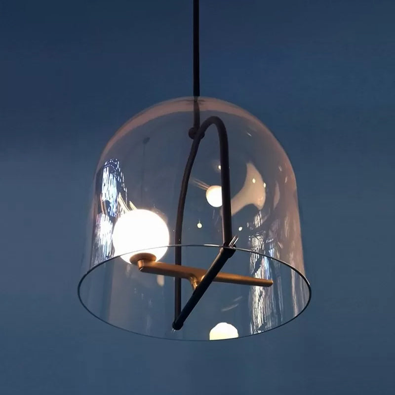 Contemporary Cylindrical Ceiling Lighting Clear Glass 1 Head Living Room Hanging Light Fixture Clearhalo 'Ceiling Lights' 'Glass shade' 'Glass' 'Island Lights' 'Modern Pendants' 'Modern' 'Pendant Lights' 'Pendants' Lighting' 559503