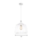 Minimalist Cage Shade Metallic Pendulum Light 1 Light Hanging Lamp Kit in White for Bedroom Clearhalo 'Ceiling Lights' 'Modern Pendants' 'Modern' 'Pendant Lights' 'Pendants' Lighting' 559534