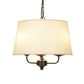 Fabric Drum Shade Hanging Chandelier Traditional 3 Lights Bedroom Pendant Light in Flaxen/White Clearhalo 'Ceiling Lights' 'Chandeliers' Lighting' options 559589