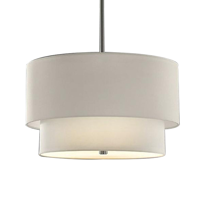 3 Lights Ceiling Light Traditional Layered Concentric Tier Fabric Chandelier in Black/White/Flaxen, 16"/19.5"/23.5" Wide Clearhalo 'Ceiling Lights' 'Chandeliers' Lighting' options 559648