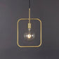 Exposed Bulb Pendant Light Fixture Contemporary Metal 1 Light Gold Square Skeleton Hanging Ceiling Light Clearhalo 'Ceiling Lights' 'Modern Pendants' 'Modern' 'Pendant Lights' 'Pendants' Lighting' 559737