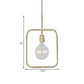 Exposed Bulb Pendant Light Fixture Contemporary Metal 1 Light Gold Square Skeleton Hanging Ceiling Light Clearhalo 'Ceiling Lights' 'Modern Pendants' 'Modern' 'Pendant Lights' 'Pendants' Lighting' 559738