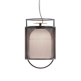Black Half Capsule Drop Pendant Modern Single Milk Glass Shade Ceiling Light with Mesh Screen Clearhalo 'Ceiling Lights' 'Modern Pendants' 'Modern' 'Pendant Lights' 'Pendants' Lighting' 559742