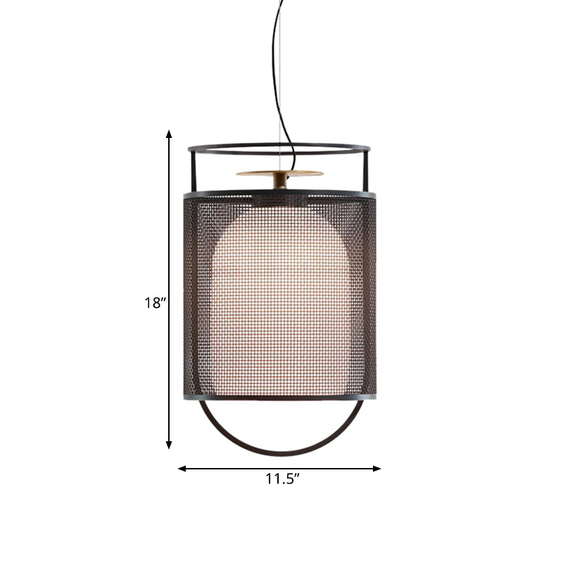 Black Half Capsule Drop Pendant Modern Single Milk Glass Shade Ceiling Light with Mesh Screen Clearhalo 'Ceiling Lights' 'Modern Pendants' 'Modern' 'Pendant Lights' 'Pendants' Lighting' 559743