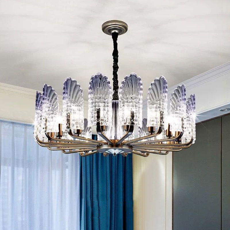 8/9/10 Lights Radial Chandelier Lighting Contemporary Crystal and Metal Hanging Lamp in Brass Clearhalo 'Ceiling Lights' 'Chandeliers' 'Modern Chandeliers' 'Modern' Lighting' 559771