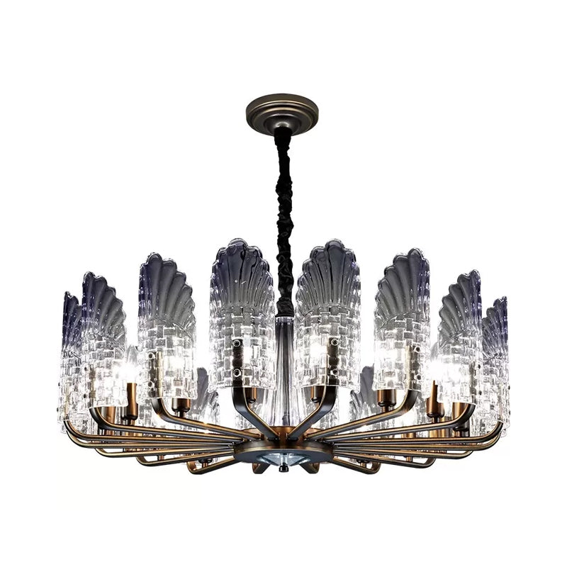 8/9/10 Lights Radial Chandelier Lighting Contemporary Crystal and Metal Hanging Lamp in Brass Clearhalo 'Ceiling Lights' 'Chandeliers' 'Modern Chandeliers' 'Modern' Lighting' 559774