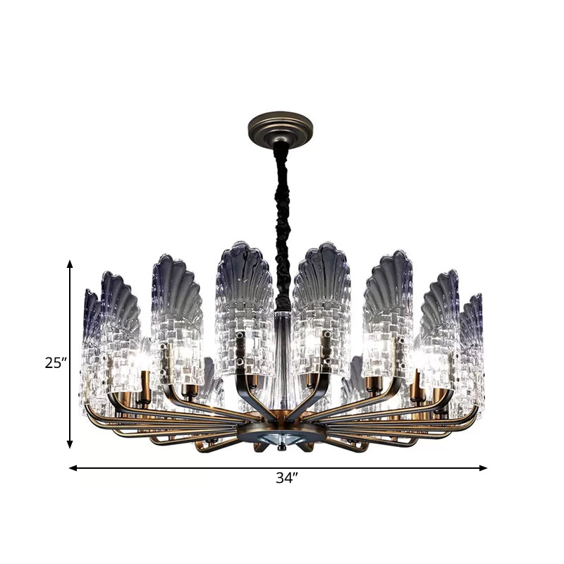 8/9/10 Lights Radial Chandelier Lighting Contemporary Crystal and Metal Hanging Lamp in Brass Clearhalo 'Ceiling Lights' 'Chandeliers' 'Modern Chandeliers' 'Modern' Lighting' 559775