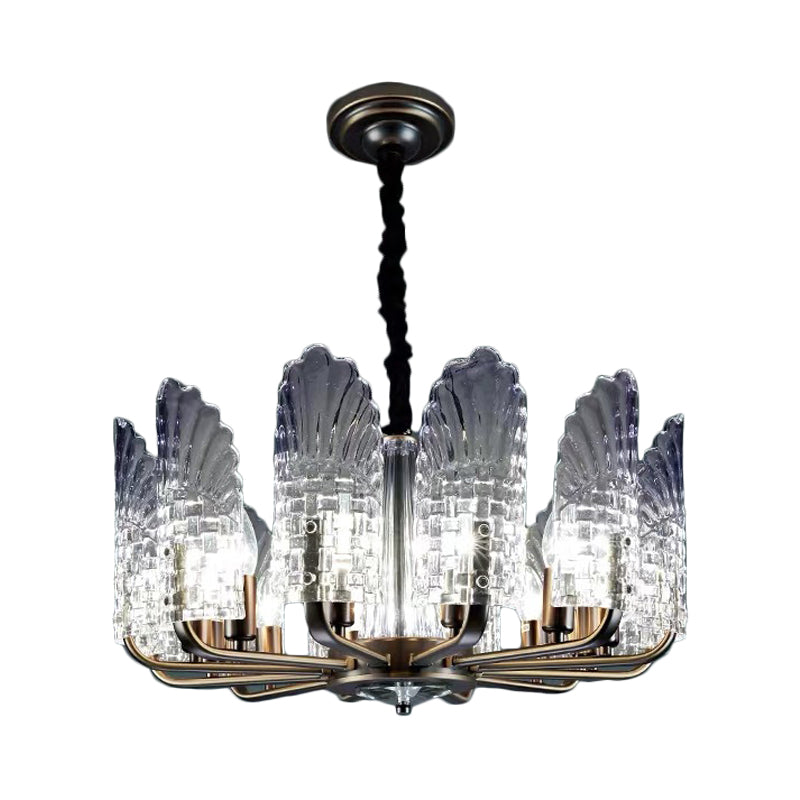 8/9/10 Lights Radial Chandelier Lighting Contemporary Crystal and Metal Hanging Lamp in Brass Clearhalo 'Ceiling Lights' 'Chandeliers' 'Modern Chandeliers' 'Modern' Lighting' 559778