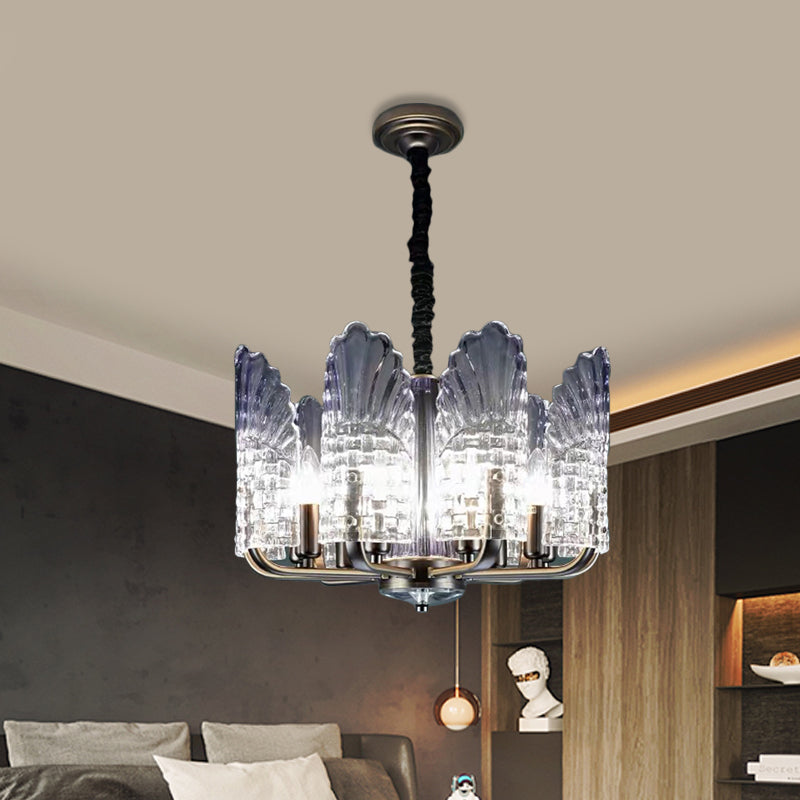8/9/10 Lights Radial Chandelier Lighting Contemporary Crystal and Metal Hanging Lamp in Brass 9 Brass Clearhalo 'Ceiling Lights' 'Chandeliers' 'Modern Chandeliers' 'Modern' Lighting' 559780
