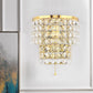 Double Layered Wall Sconce Light Vintage Style Clear Crystal 1 Light Chrome/Gold Wall Mount Lamp with Square Shape, 7"/10" W Clearhalo 'Modern wall lights' 'Modern' 'Wall Lamps & Sconces' 'Wall Lights' Lighting' 559807