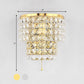 Double Layered Wall Sconce Light Vintage Style Clear Crystal 1 Light Chrome/Gold Wall Mount Lamp with Square Shape, 7"/10" W Clearhalo 'Modern wall lights' 'Modern' 'Wall Lamps & Sconces' 'Wall Lights' Lighting' 559810