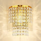 Double Layered Wall Sconce Light Vintage Style Clear Crystal 1 Light Chrome/Gold Wall Mount Lamp with Square Shape, 7"/10" W Clearhalo 'Modern wall lights' 'Modern' 'Wall Lamps & Sconces' 'Wall Lights' Lighting' 559817