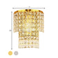Double Layered Wall Sconce Light Vintage Style Clear Crystal 1 Light Chrome/Gold Wall Mount Lamp with Square Shape, 7"/10" W Clearhalo 'Modern wall lights' 'Modern' 'Wall Lamps & Sconces' 'Wall Lights' Lighting' 559819