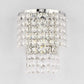 Double Layered Wall Sconce Light Vintage Style Clear Crystal 1 Light Chrome/Gold Wall Mount Lamp with Square Shape, 7"/10" W Clearhalo 'Modern wall lights' 'Modern' 'Wall Lamps & Sconces' 'Wall Lights' Lighting' 559823
