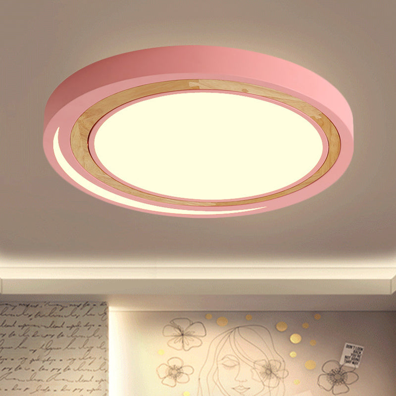 Nordic Solar Eclipse Ceiling Mount Light Acrylic Candy Colored LED Ceiling Lamp for Study Room Pink Clearhalo 'Ceiling Lights' 'Close To Ceiling Lights' 'Close to ceiling' 'Flush mount' Lighting' 559844