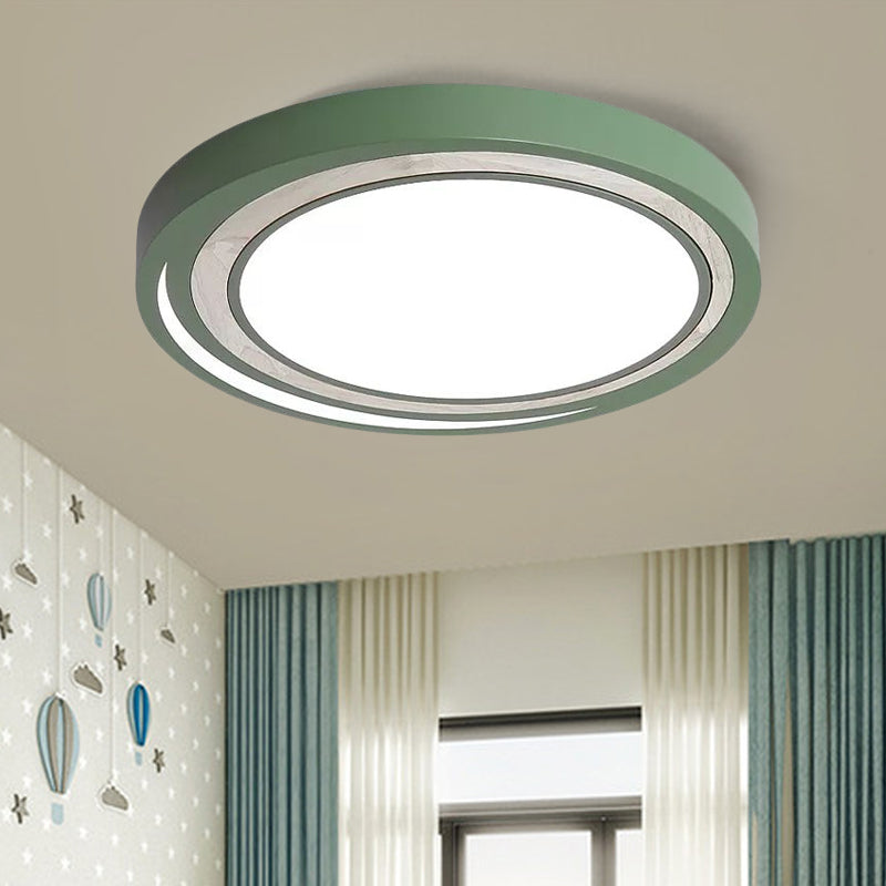 Nordic Solar Eclipse Ceiling Mount Light Acrylic Candy Colored LED Ceiling Lamp for Study Room Green Clearhalo 'Ceiling Lights' 'Close To Ceiling Lights' 'Close to ceiling' 'Flush mount' Lighting' 559847