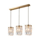 2 Layers Prismatic Crystal Hanging Light Modernism 3 Lights Gold Pendant Light with Linear/Round Canopy Clearhalo 'Ceiling Lights' 'Modern Pendants' 'Modern' 'Pendant Lights' 'Pendants' Lighting' 559918