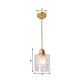 Modern 1 Light Pendant Light with Double Clear Glass Shade Brass Cylinder Hanging Ceiling Light Clearhalo 'Ceiling Lights' 'Modern Pendants' 'Modern' 'Pendant Lights' 'Pendants' Lighting' 559930