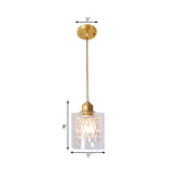 Modern 1 Light Pendant Light with Double Clear Glass Shade Brass Cylinder Hanging Ceiling Light Clearhalo 'Ceiling Lights' 'Modern Pendants' 'Modern' 'Pendant Lights' 'Pendants' Lighting' 559930