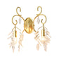 Gold Curve Arm Sconce Light Fixture Postmodern 2 Light Crystal Drip Wall Mount Light Clearhalo 'Modern wall lights' 'Modern' 'Wall Lamps & Sconces' 'Wall Lights' Lighting' 559968