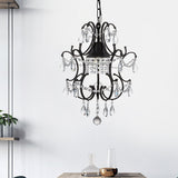 Lantern Pendant Light Fixture Vintage Iron Frame 1 Light Black Ceiling Light with Crystal Accent Clearhalo 'Ceiling Lights' 'Glass shade' 'Glass' 'Modern Pendants' 'Modern' 'Pendant Lights' 'Pendants' Lighting' 559981