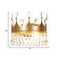 Golden Crown Wall Light Sconce Vintage Stylish 2 Lights Metal Wall Lamp with Clear Crystal Decoration Clearhalo 'Cast Iron' 'Glass' 'Industrial' 'Modern wall lights' 'Modern' 'Tiffany' 'Traditional wall lights' 'Wall Lamps & Sconces' 'Wall Lights' Lighting' 560055