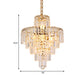 Modern Tiered Crystal Hanging Light Fixture 4/6/11 Lights Ceiling Light for Dining Room in Gold, 16"/18"/23.5" wide Clearhalo 'Ceiling Lights' 'Chandeliers' 'Modern Chandeliers' 'Modern' Lighting' 560110