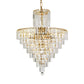 Modern Tiered Crystal Hanging Light Fixture 4/6/11 Lights Ceiling Light for Dining Room in Gold, 16"/18"/23.5" wide Clearhalo 'Ceiling Lights' 'Chandeliers' 'Modern Chandeliers' 'Modern' Lighting' 560114