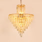 Modern Tiered Crystal Hanging Light Fixture 4/6/11 Lights Ceiling Light for Dining Room in Gold, 16"/18"/23.5" wide Clearhalo 'Ceiling Lights' 'Chandeliers' 'Modern Chandeliers' 'Modern' Lighting' 560115