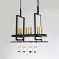 Black 3/5 Lights Island Light Fixture Traditional Clear Glass Cylindrical Pendant Lighting for Dining Room Clearhalo 'Ceiling Lights' 'Chandeliers' 'Glass shade' 'Glass' 'Island Lights' 'Pendant Lights' Lighting' 560404